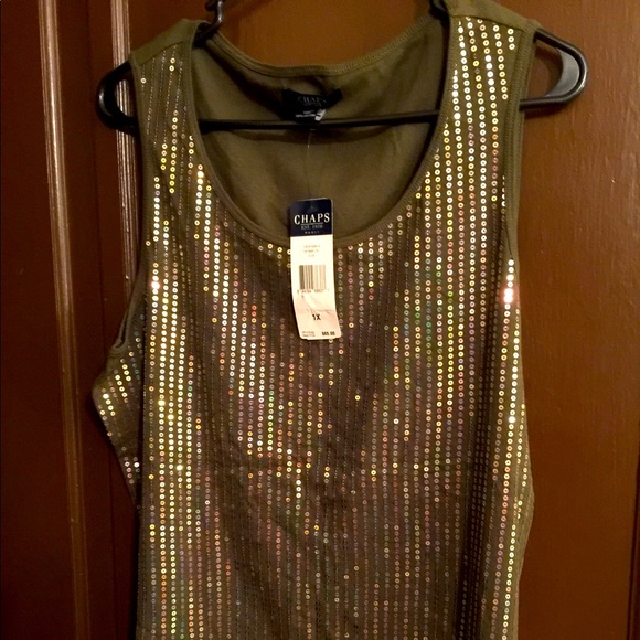 Chaps Tops - Vintage sequins tank.Holiday beauty
